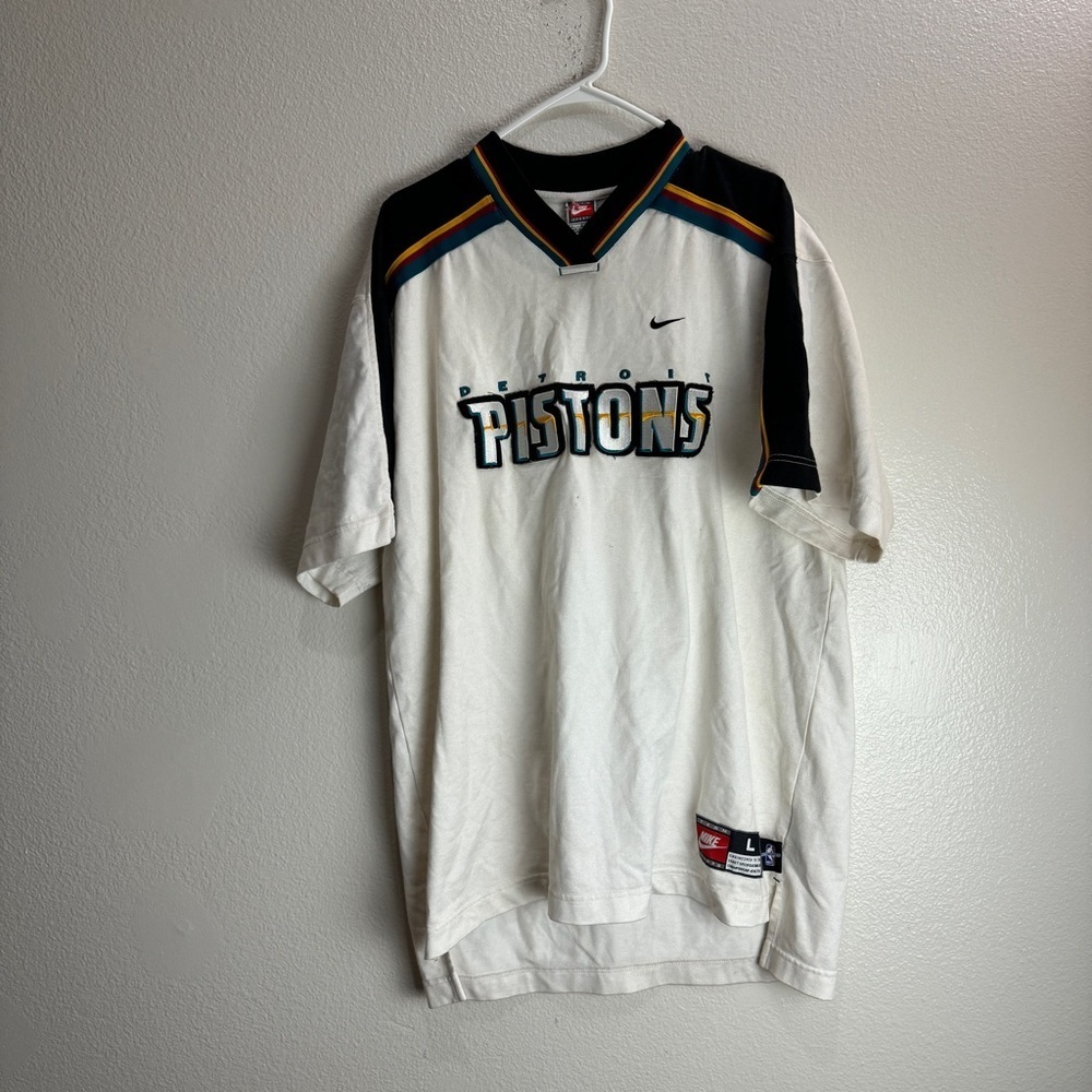Nike Detroit Piston Vintage Warm Up Shirt Jersey Size Large